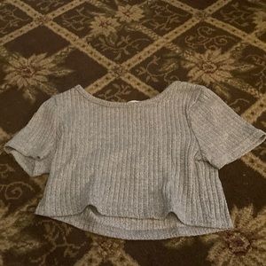 gray knitted crop!
